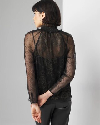 V-Neck Lace Blouse | White House Black Market